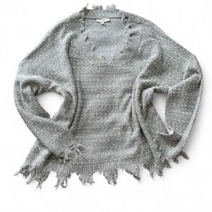 Light‎ Green Distressed Sweater